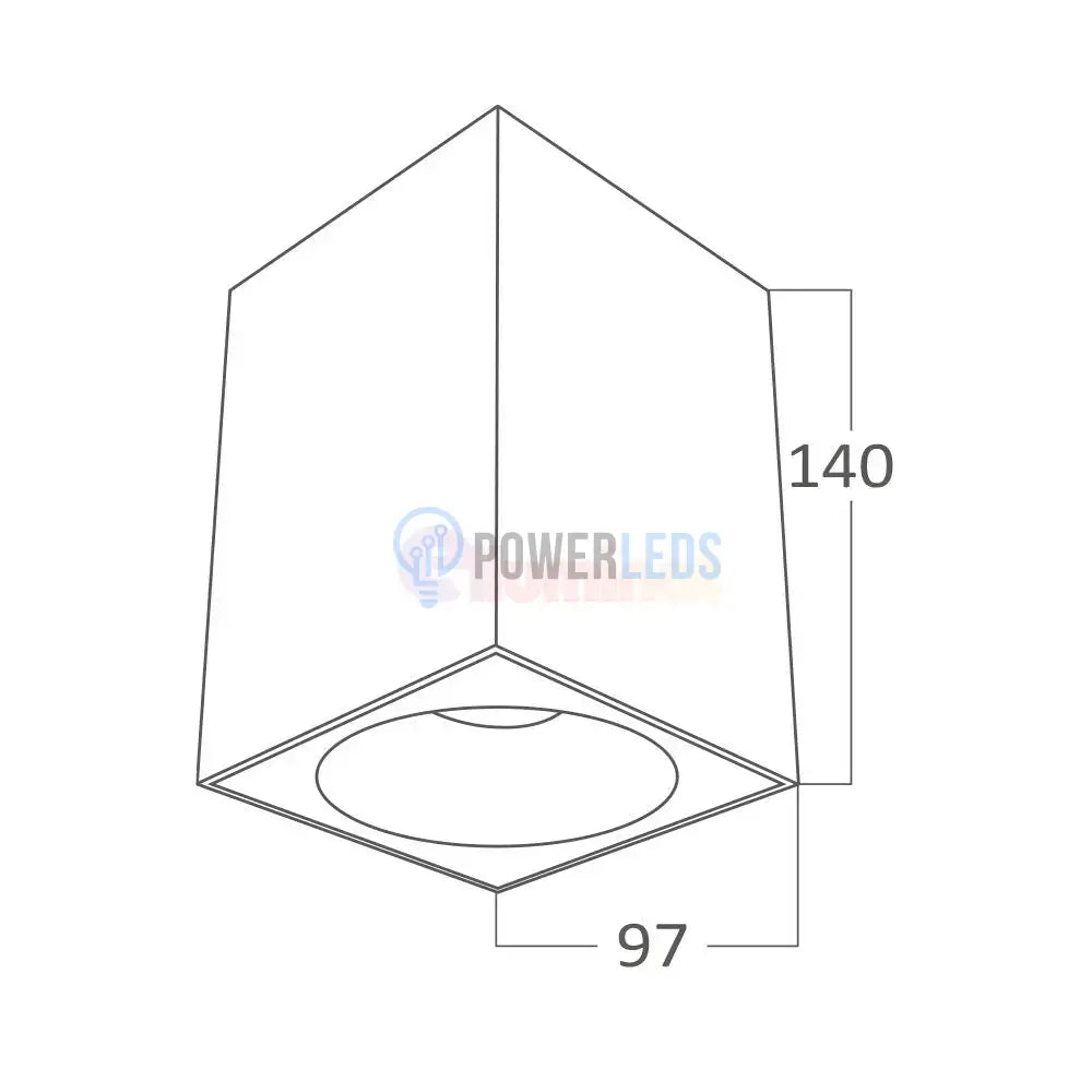 Spot Aplicat Patrat Negru & Auriu Dulie GU10 L80xH117mm led ceiling light
