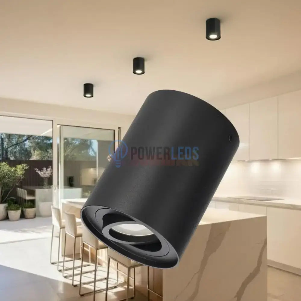 Spot Aplicat Rotund Fascicul Reglabil Negru Dulie GU10 Ø80x100mm led ceiling light