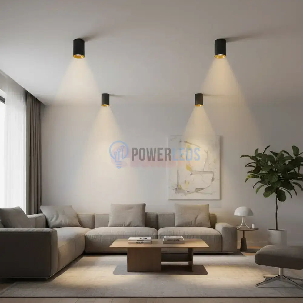 Spot Aplicat Rotund Negru & Auriu Dulie GU10 Ø80x117mm led ceiling light