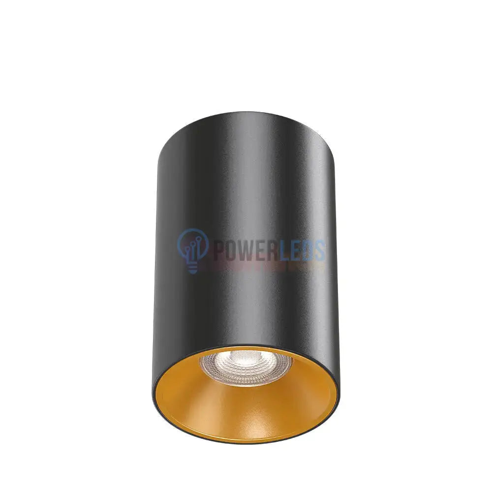 Spot Aplicat Rotund Negru & Auriu Dulie GU10 Ø80x117mm led ceiling light