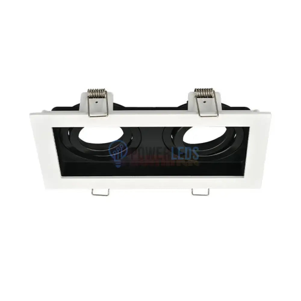 Spot Incastrat Dreptunghiular Fascicul Reglabil Alb & Negru Dulie 2xGU10 L185xH33mm led ceiling light