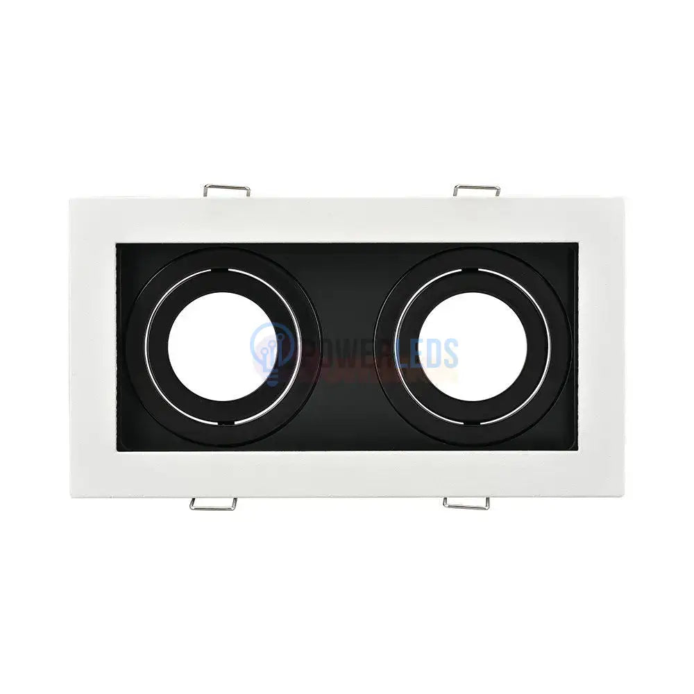 Spot Incastrat Dreptunghiular Fascicul Reglabil Alb & Negru Dulie 2xGU10 L185xH33mm led ceiling light
