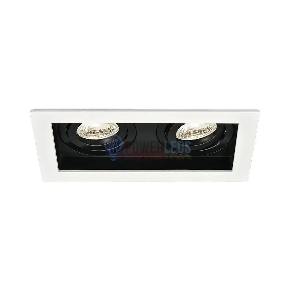 Spot Incastrat Dreptunghiular Fascicul Reglabil Alb & Negru Dulie 2xGU10 L185xH33mm led ceiling light
