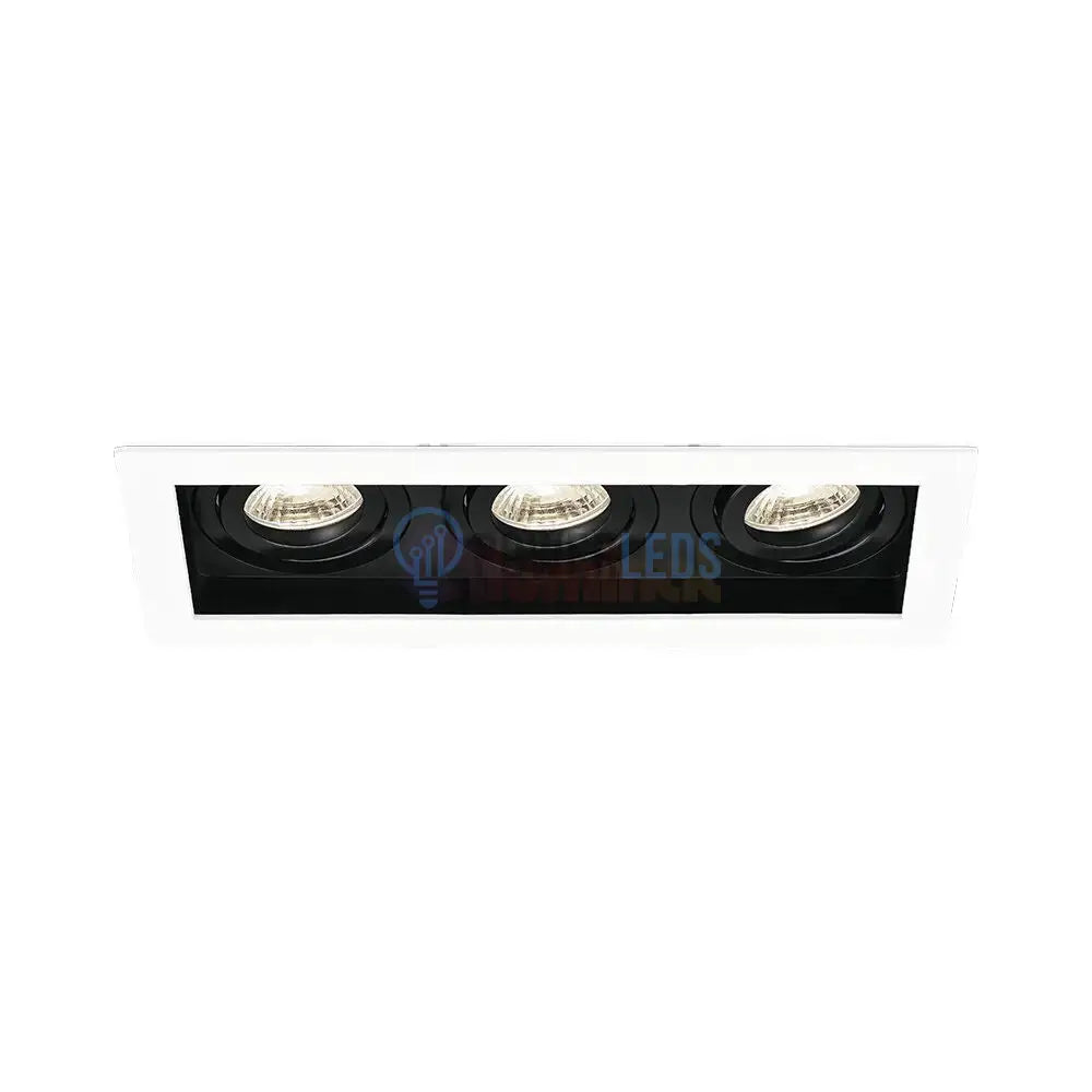 Spot Incastrat Dreptunghiular Fascicul Reglabil Alb & Negru Dulie 3xGU10 L270xH33mm led ceiling light