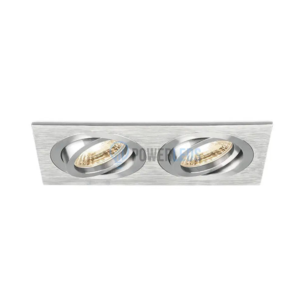 Spot Incastrat Dreptunghiular Fascicul Reglabil Argintiu Dulie 2xMR16 L170xH25mm led ceiling light