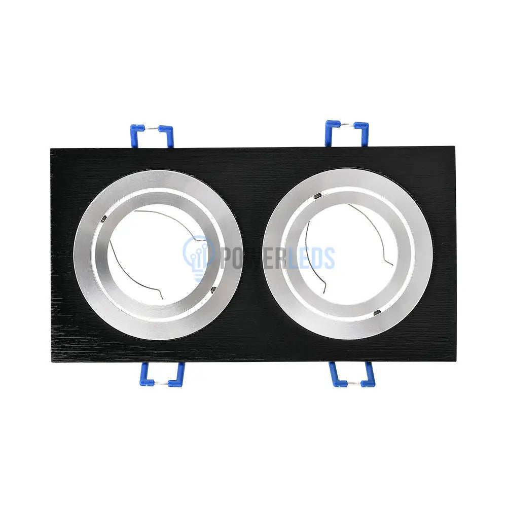 Spot Incastrat Dreptunghiular Fascicul Reglabil Negru & Argintiu Dulie 2xMR16 L170xH25mm led ceiling light