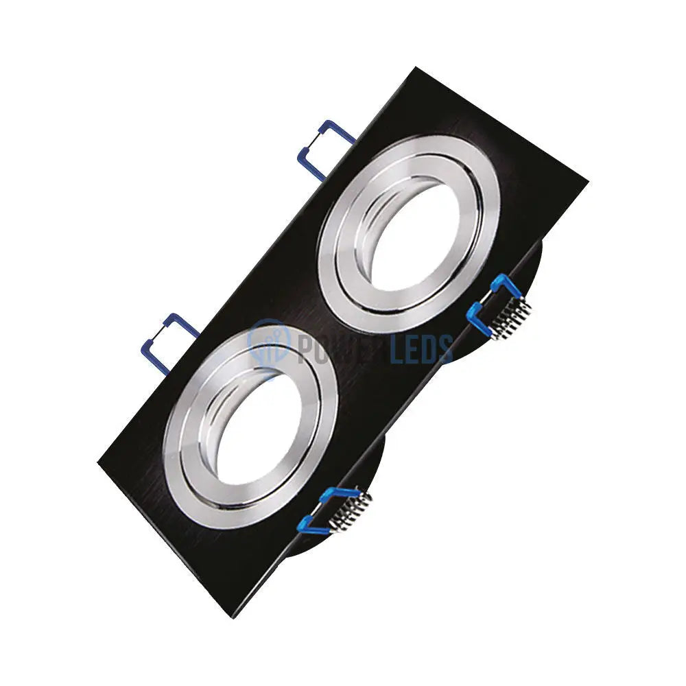 Spot Incastrat Dreptunghiular Fascicul Reglabil Negru & Argintiu Dulie 2xMR16 L170xH25mm led ceiling light