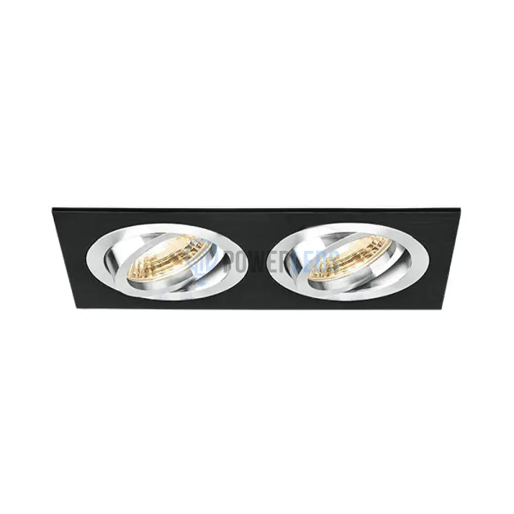 Spot Incastrat Dreptunghiular Fascicul Reglabil Negru & Argintiu Dulie 2xMR16 L170xH25mm led ceiling light