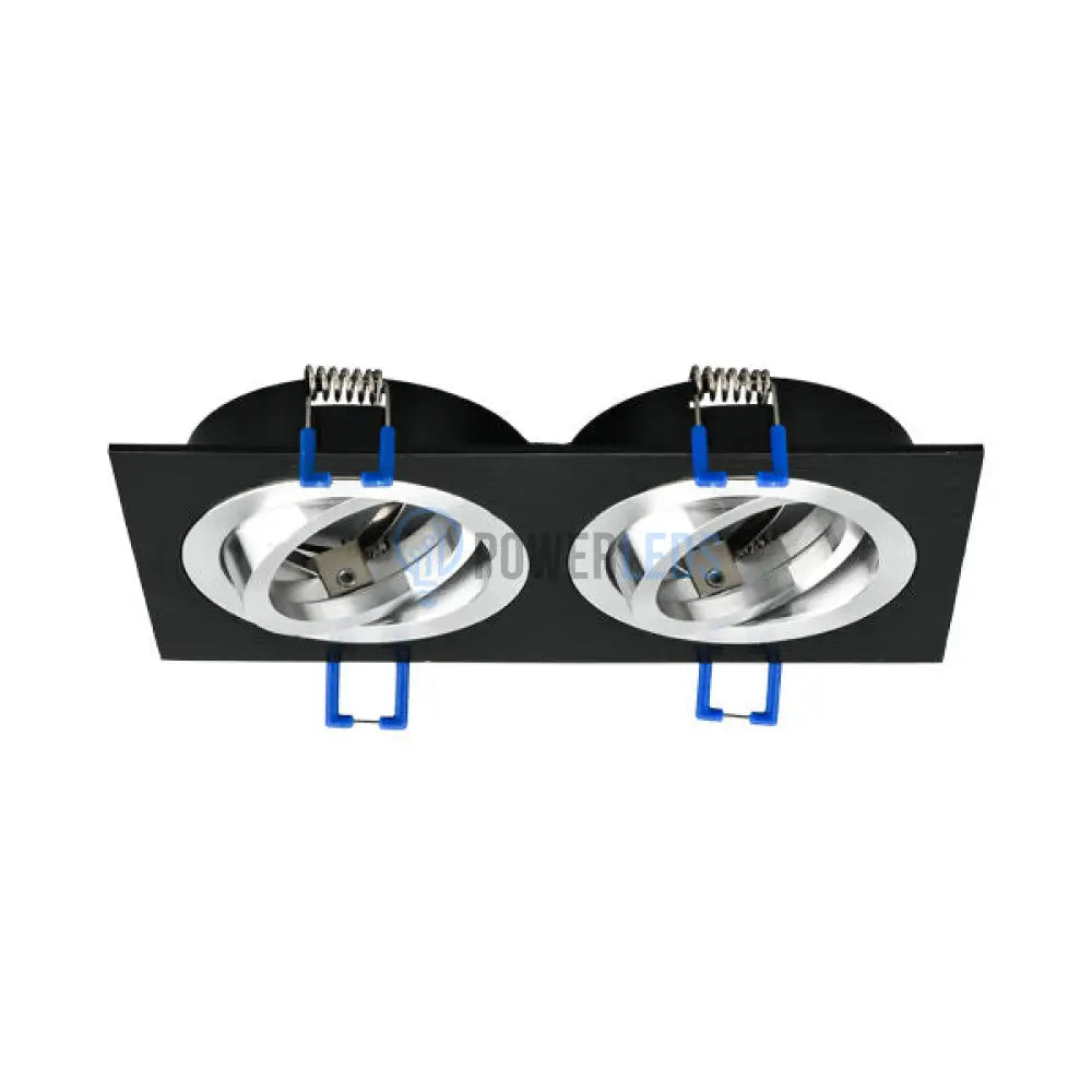 Spot Incastrat Dreptunghiular Fascicul Reglabil Negru & Argintiu Dulie 2xMR16 L170xH25mm led ceiling light