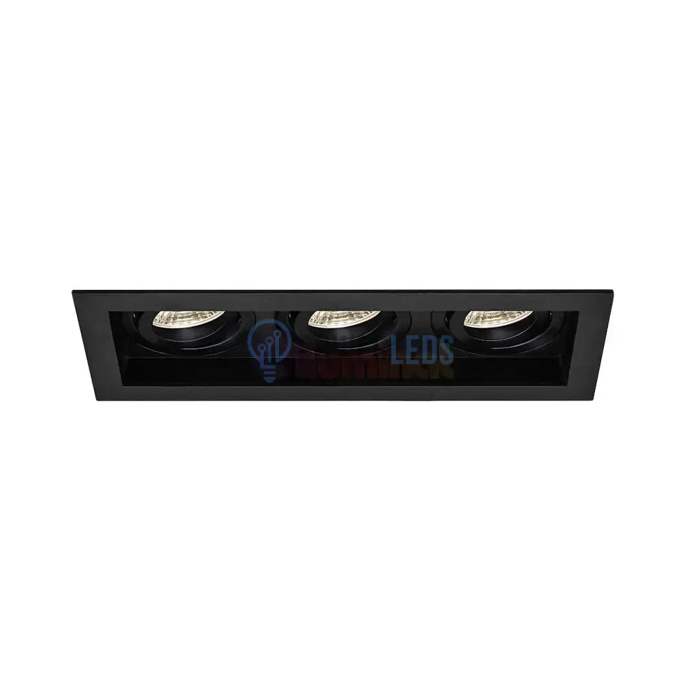 Spot Incastrat Dreptunghiular Fascicul Reglabil Negru Dulie 3xGU10 L270xH33mm led ceiling light
