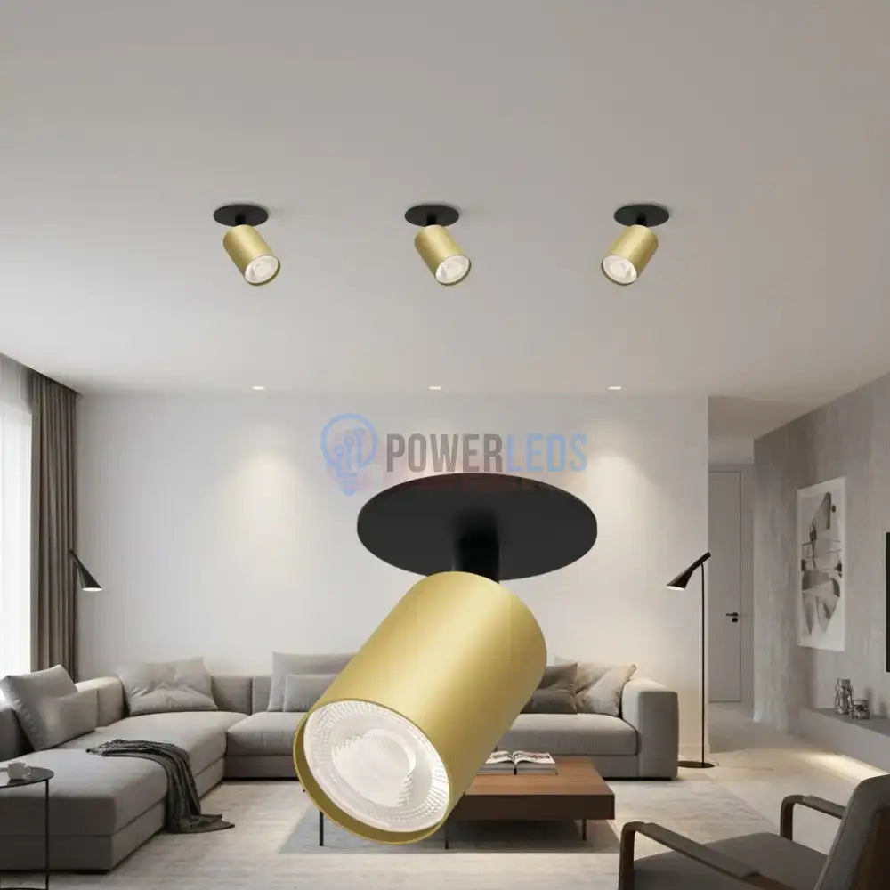 Spot Incastrat Orientabil Rotund Negru & Auriu Dulie GU10 Ø55x83mm led ceiling light
