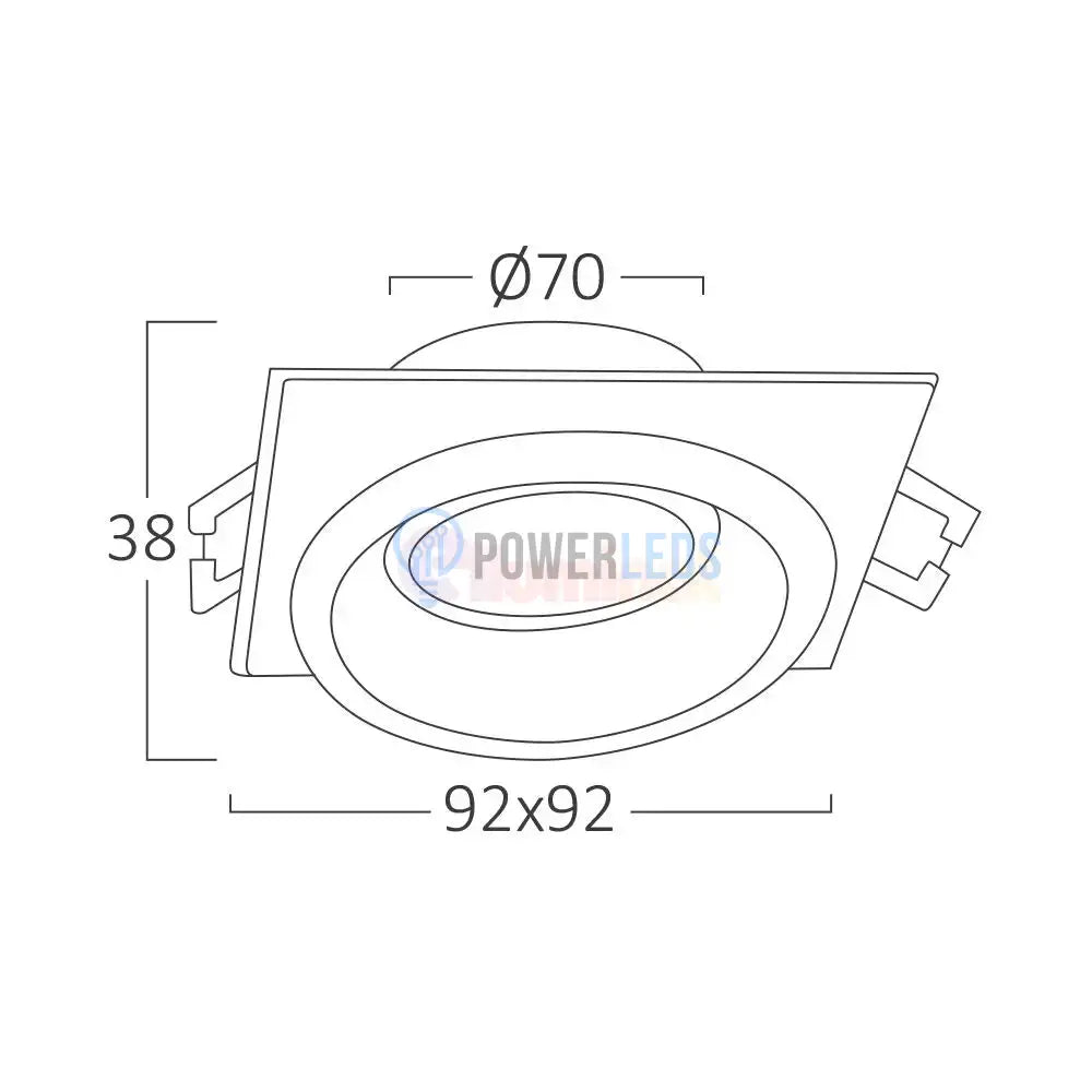 Spot Incastrat Patrat Alb & Negru Dulie GU10 Ø92x38mm led ceiling light