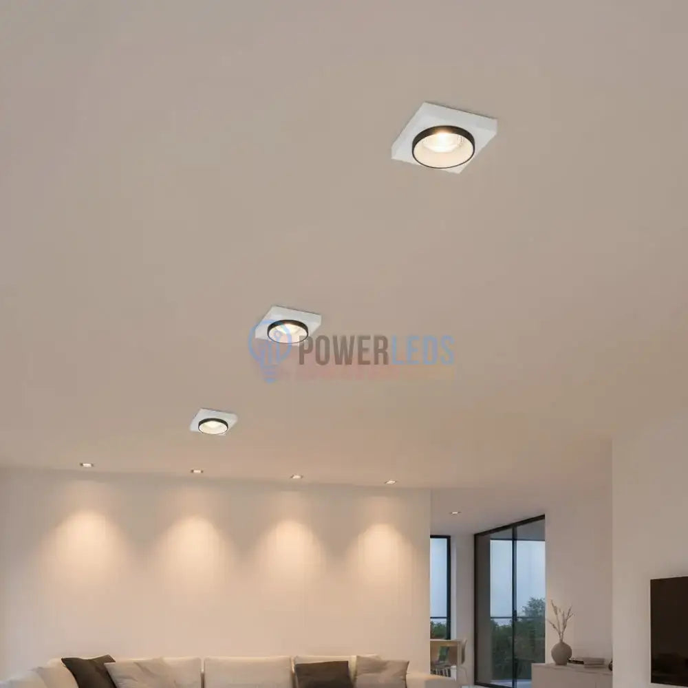 Spot Incastrat Patrat Alb & Negru Dulie GU10 Ø92x38mm led ceiling light