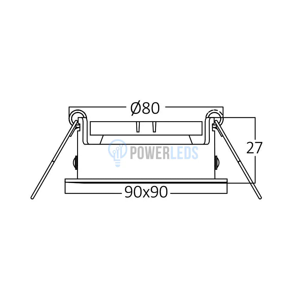 Spot Incastrat Patrat Fascicul Reglabil Alb Dulie MR16 L90xH27mm led ceiling light