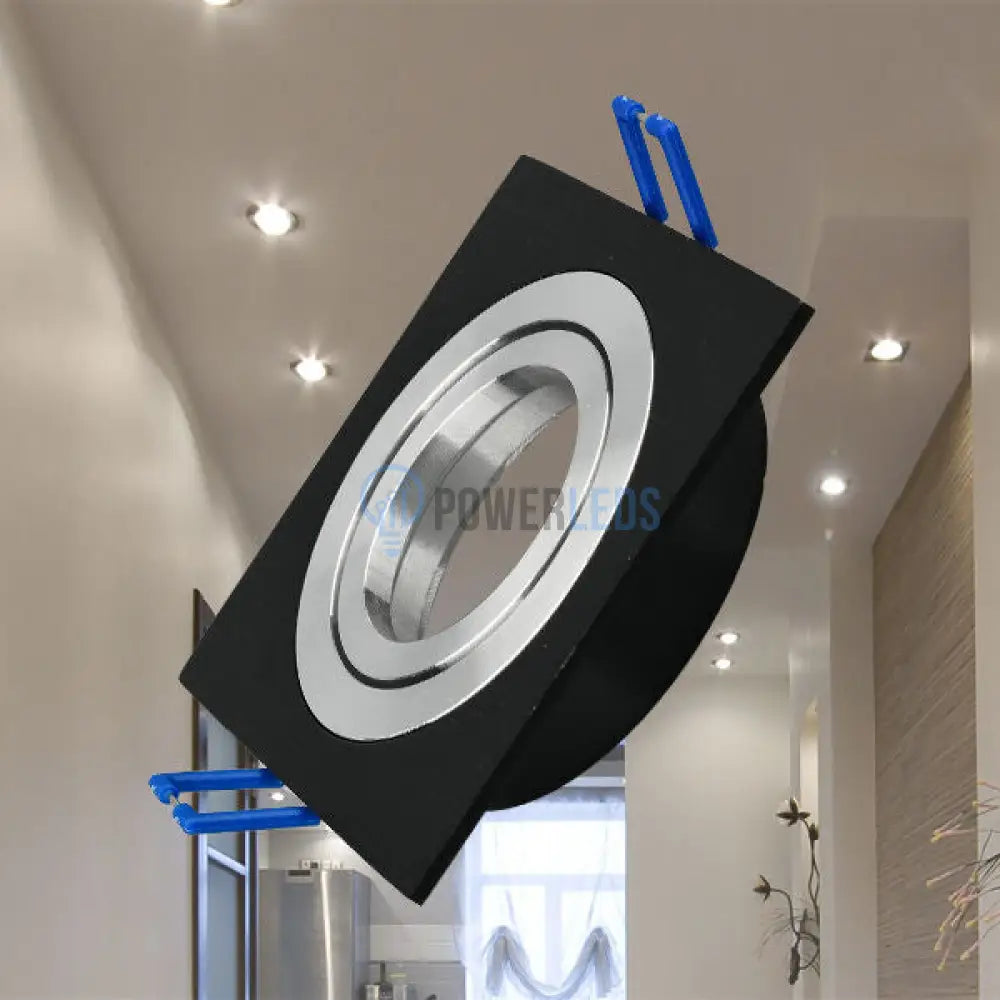 Spot Incastrat Patrat Fascicul Reglabil Negru & Argintiu Dulie MR16 L92xH25mm led ceiling light