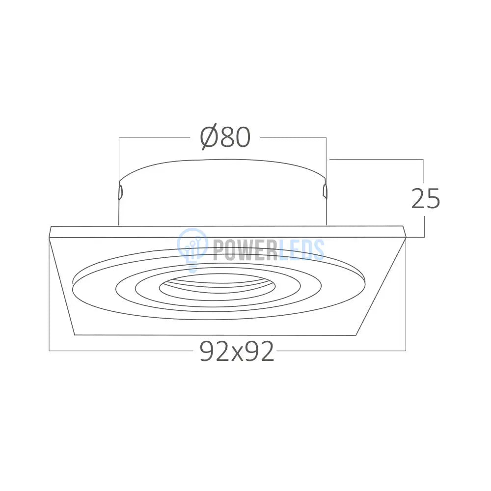 Spot Incastrat Patrat Fascicul Reglabil Negru & Argintiu Dulie MR16 L92xH25mm led ceiling light