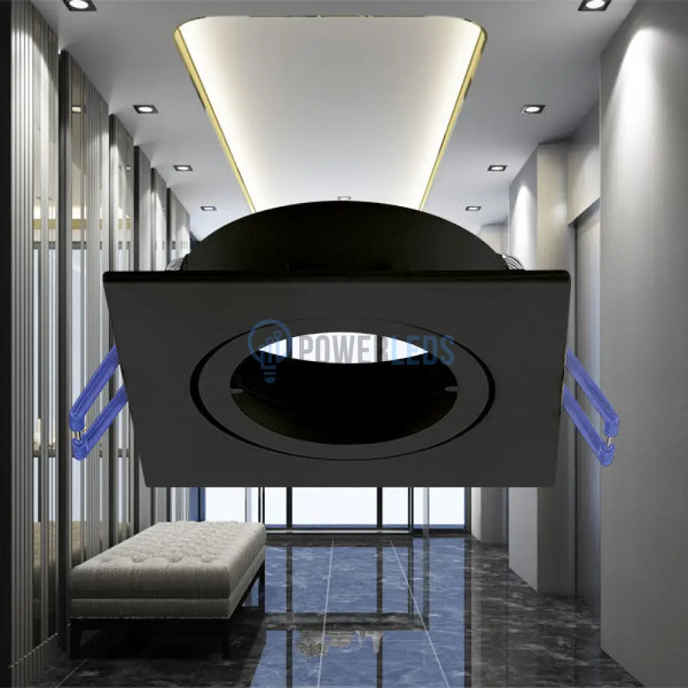 Spot Incastrat Patrat Fascicul Reglabil Negru Dulie MR16 L82xH25mm led ceiling light