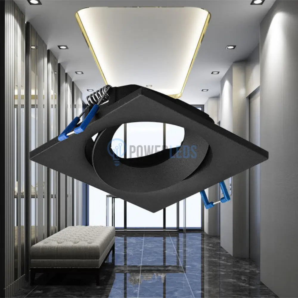 Spot Incastrat Patrat Fascicul Reglabil Negru Dulie MR16 L90xH27mm led ceiling light