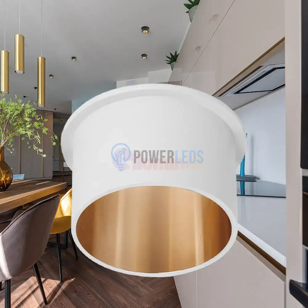 Spot Incastrat Rotund Alb & Auriu Dulie GU10 Ø70x63mm led ceiling light