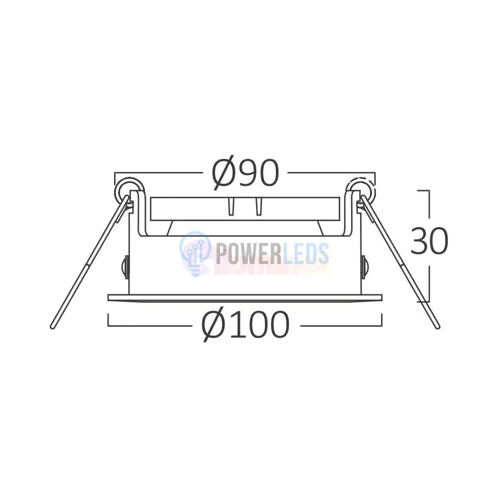 Spot Incastrat Rotund Fascicul Reglabil Negru Dulie GU10 Ø100x30mm led ceiling light
