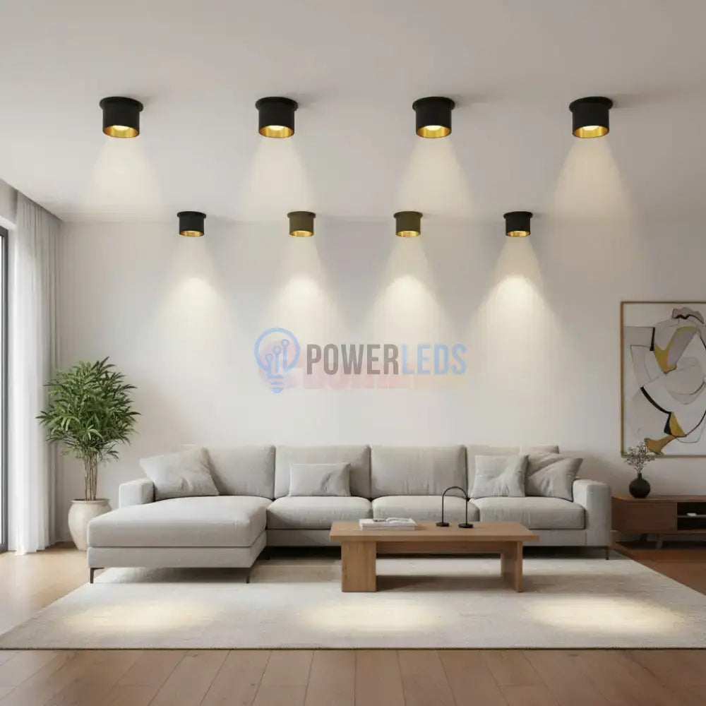 Spot Incastrat Rotund Negru & Auriu Dulie GU10 Ø70x63mm led ceiling light