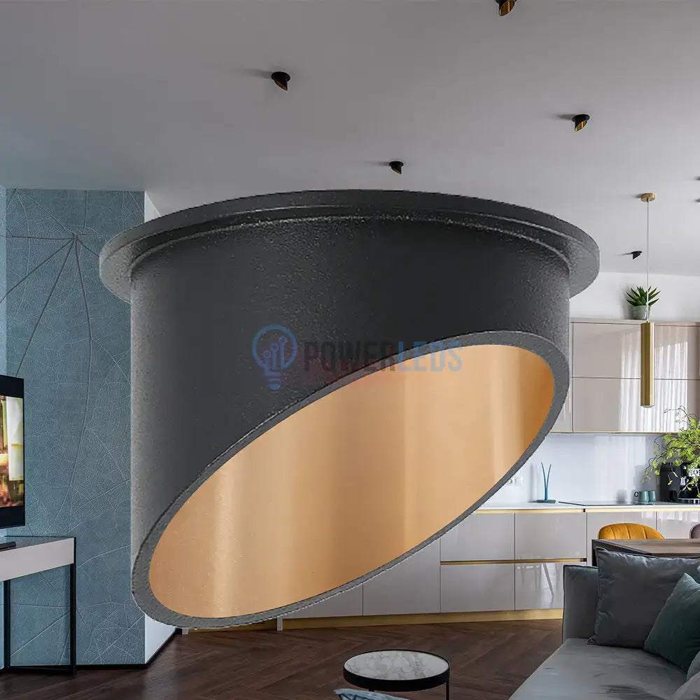 Spot Incastrat Rotund Negru & Auriu Dulie GU10 Ø70x69mm led ceiling light