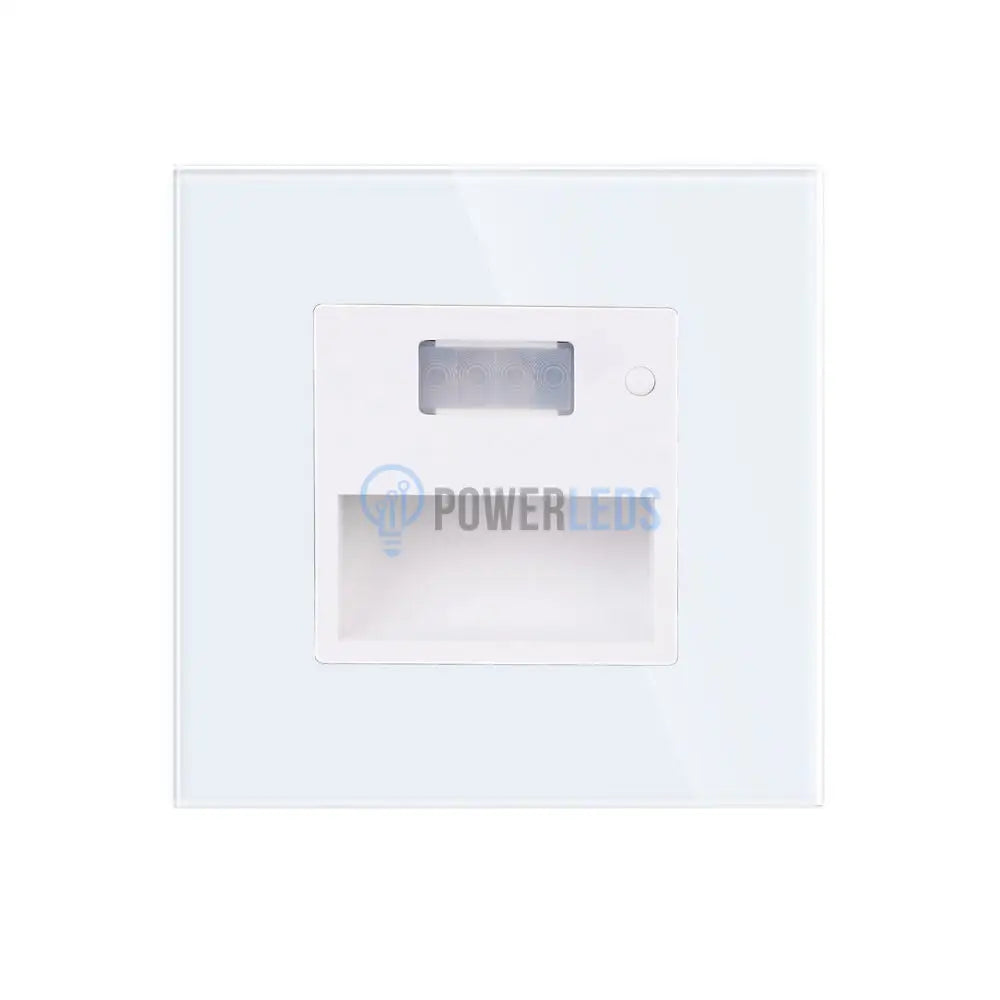 Spot LED 1,5W JAVI Senzor Patrat Alb Sticla / 86mm / Incastrabil led spot light