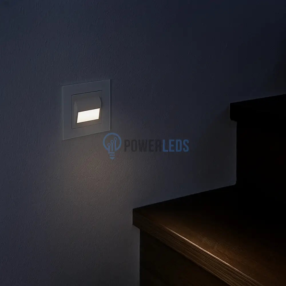 Spot LED 1W JAVI Patrat Alb Sticla/ 4000K / 86mm / Incastrabil led spot light