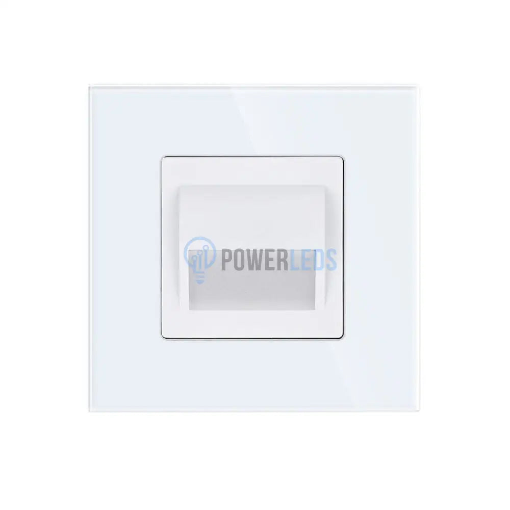 Spot LED 1W JAVI Patrat Alb Sticla/ 4000K / 86mm / Incastrabil led spot light