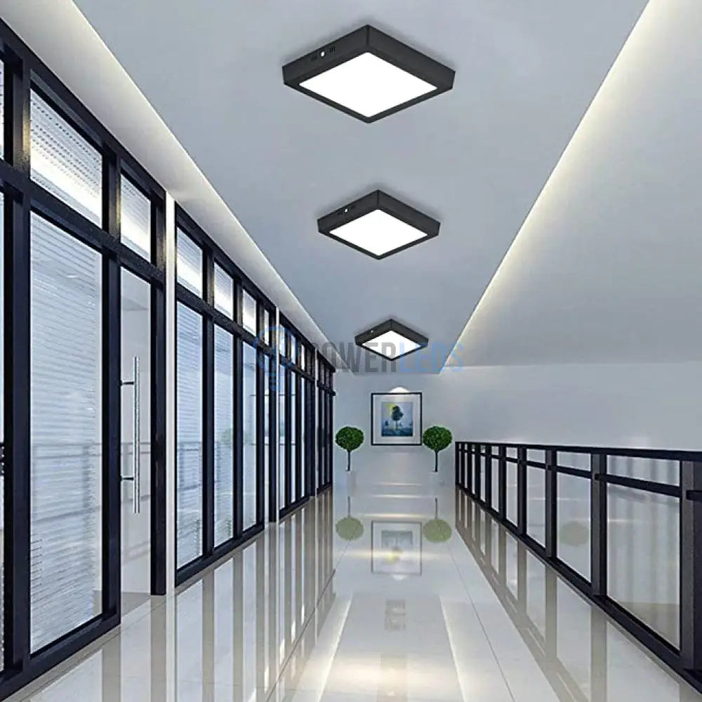 Spot Led 28W Patrat Negru / 283X283Mm Aplicat Led Ceiling Light