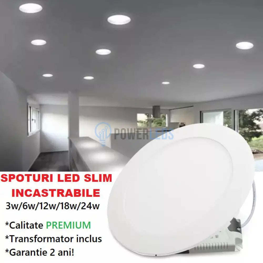 Spot Led 6W Slim Rotund Alb / ⌀118Mm Incastrabil Led Spot Light