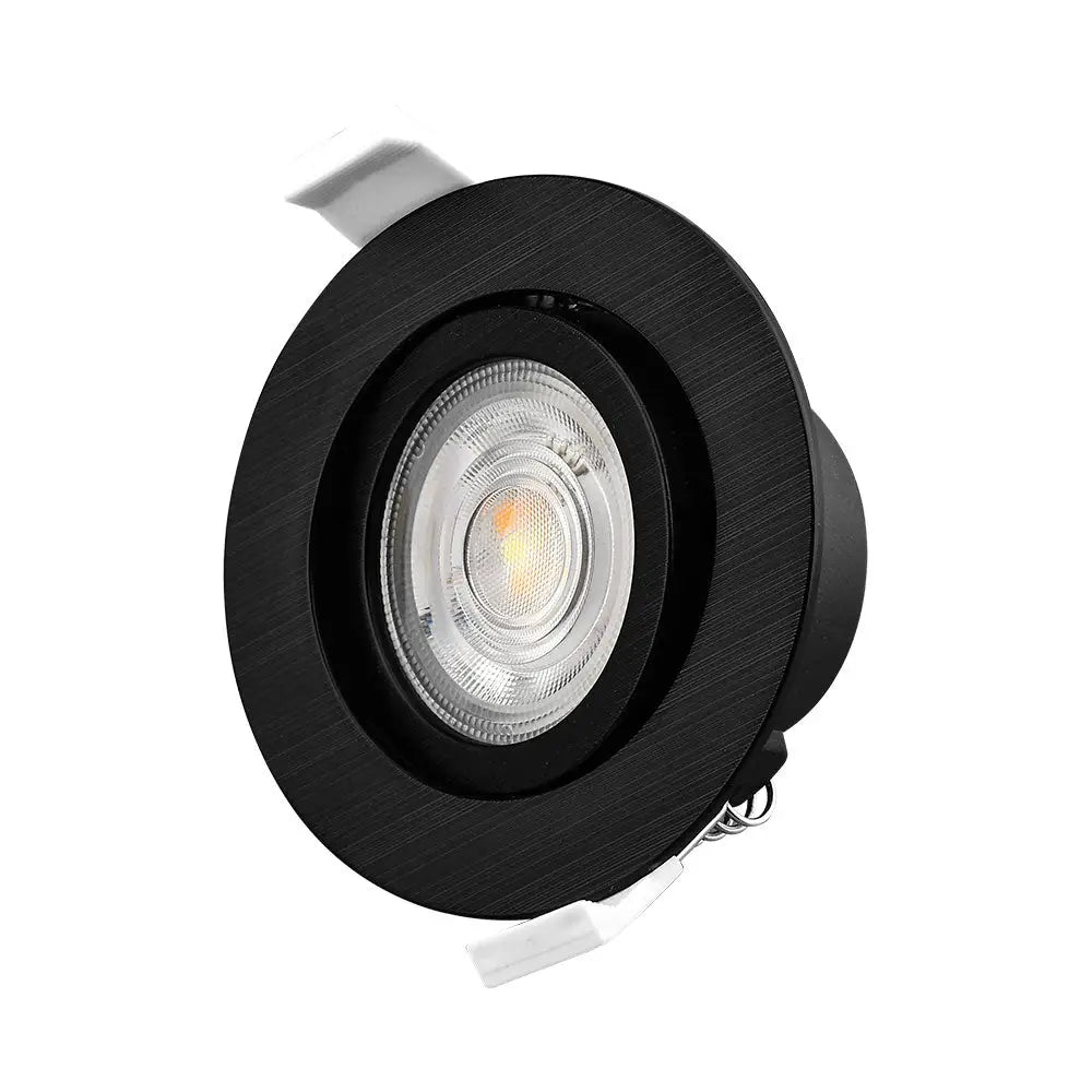 Spot Led 7W Incastrabil Orientabil Negru Cct Cu 3 Lumini Echivalent 60W Spot Light