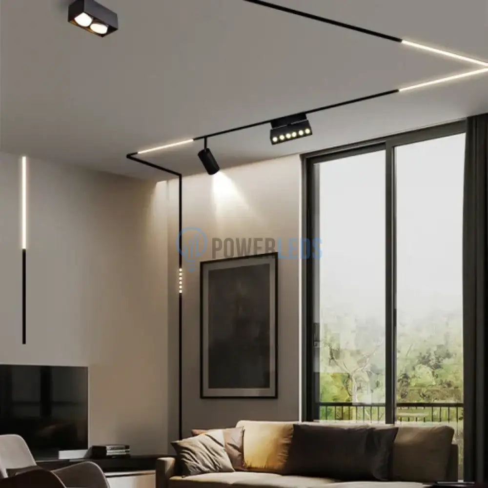 Spot LED 90 Grade 24W 62cm Magnetic CCT Negru Mat powerleds.ro