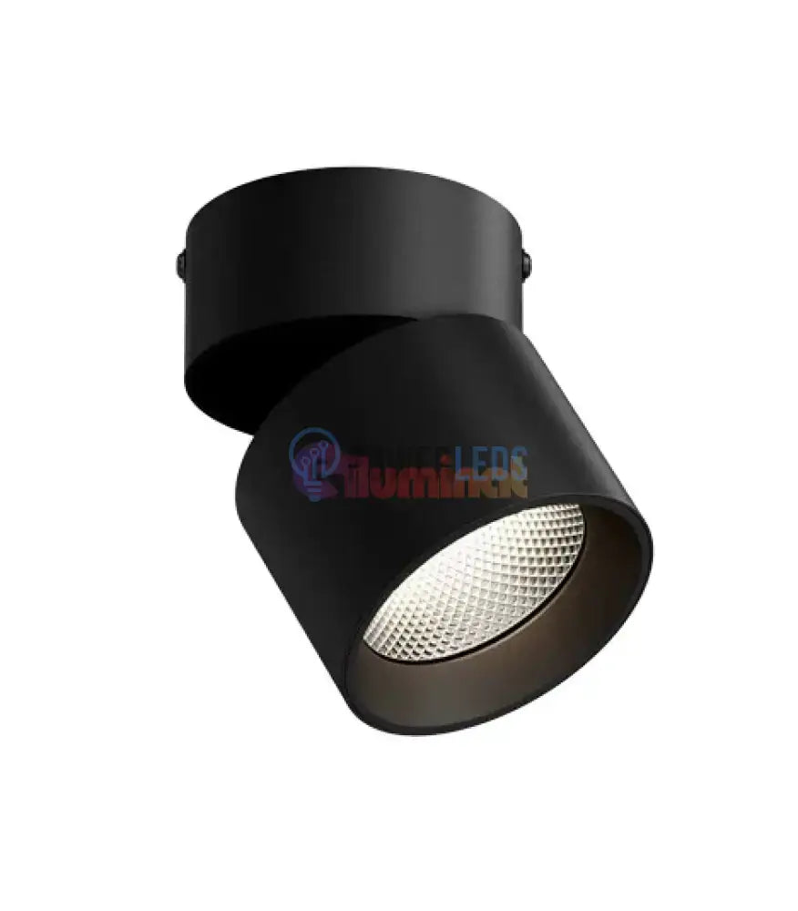 Spot LED Cilindric Aplicat Orientabil Negru 10W Lumina Calda powerleds.ro
