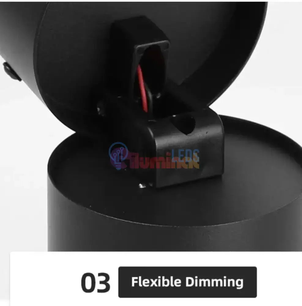 Spot LED Cilindric Aplicat Orientabil Negru 10W Lumina Neutra powerleds.ro
