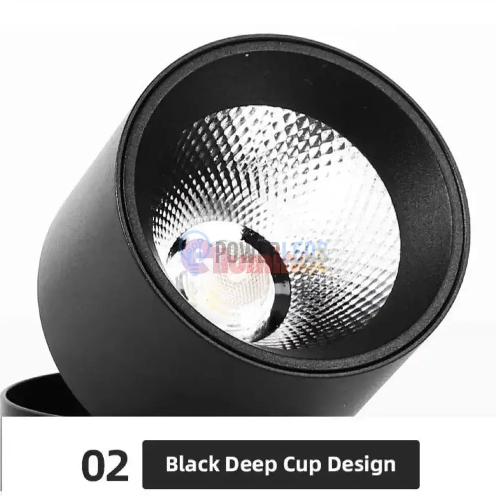 Spot LED Cilindric Aplicat Orientabil Negru 10W Lumina Neutra powerleds.ro