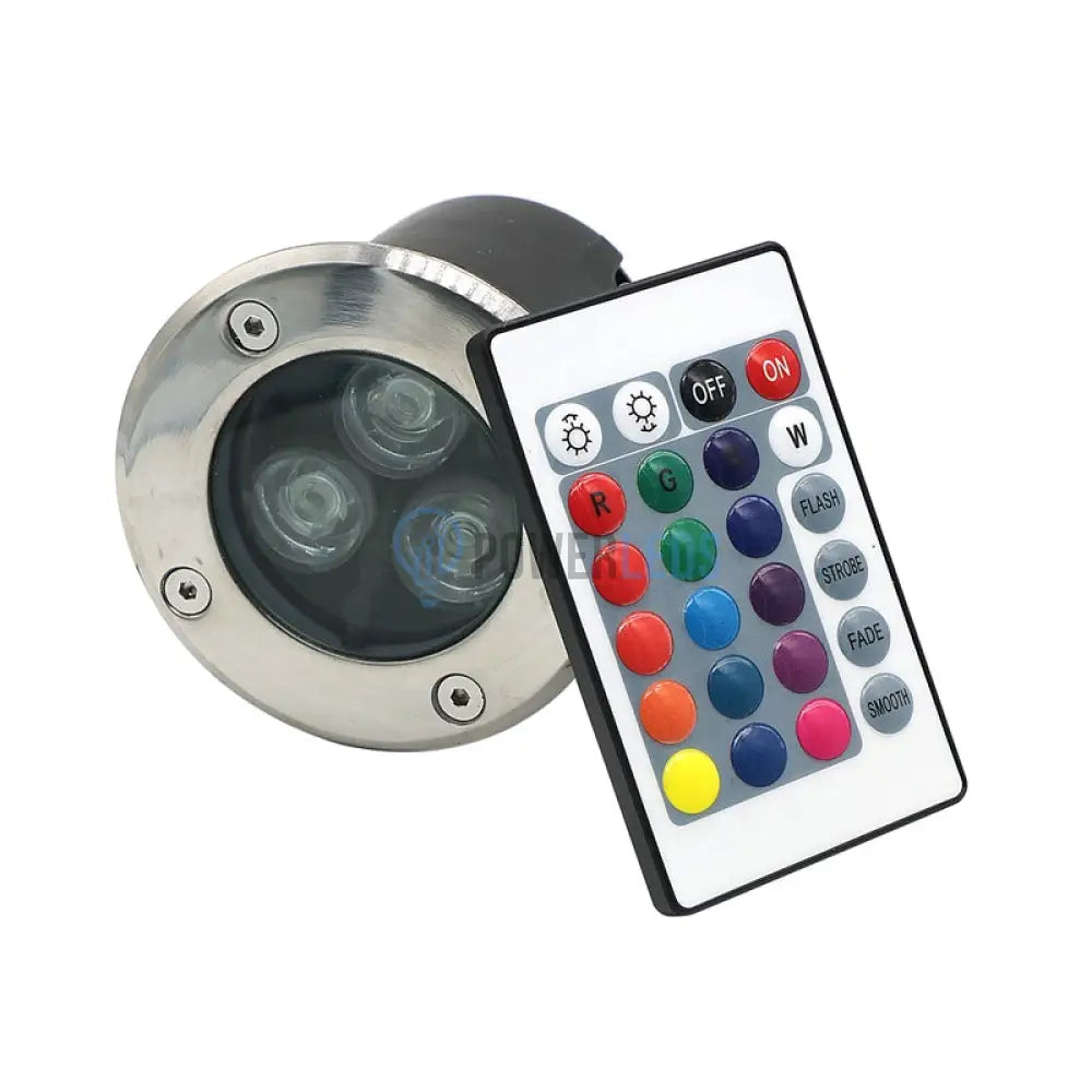 Spot Led Exterior 3W Rgb Pardoseala Incastrabil 220V Telecomanda Flood Light