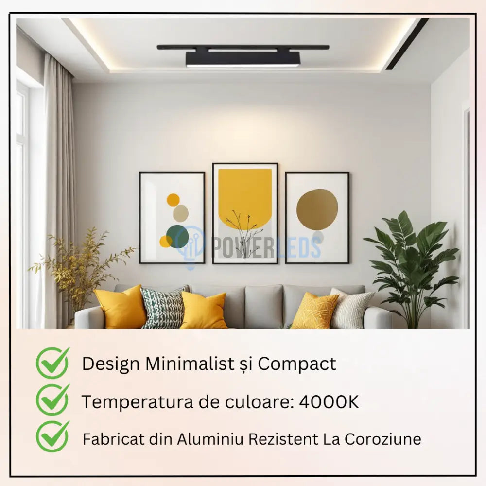 Spot LED 25W Pe Sina 5075-0.6m SPOT LED APLICAT / NEAGRA led ceiling light