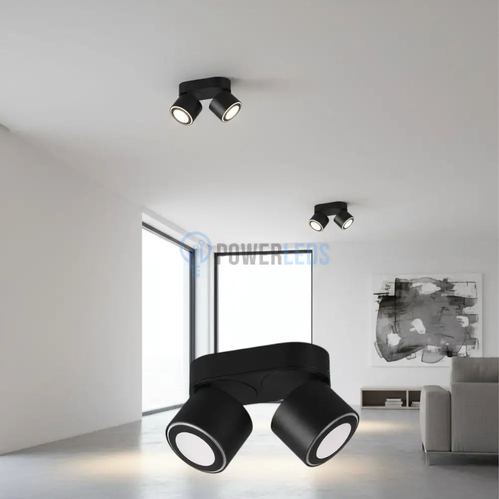 Spot LED Premium Aplicat Orientabil Dreptunghiular 2x450lm Negru 3 Moduri de Iluminare led ceiling light
