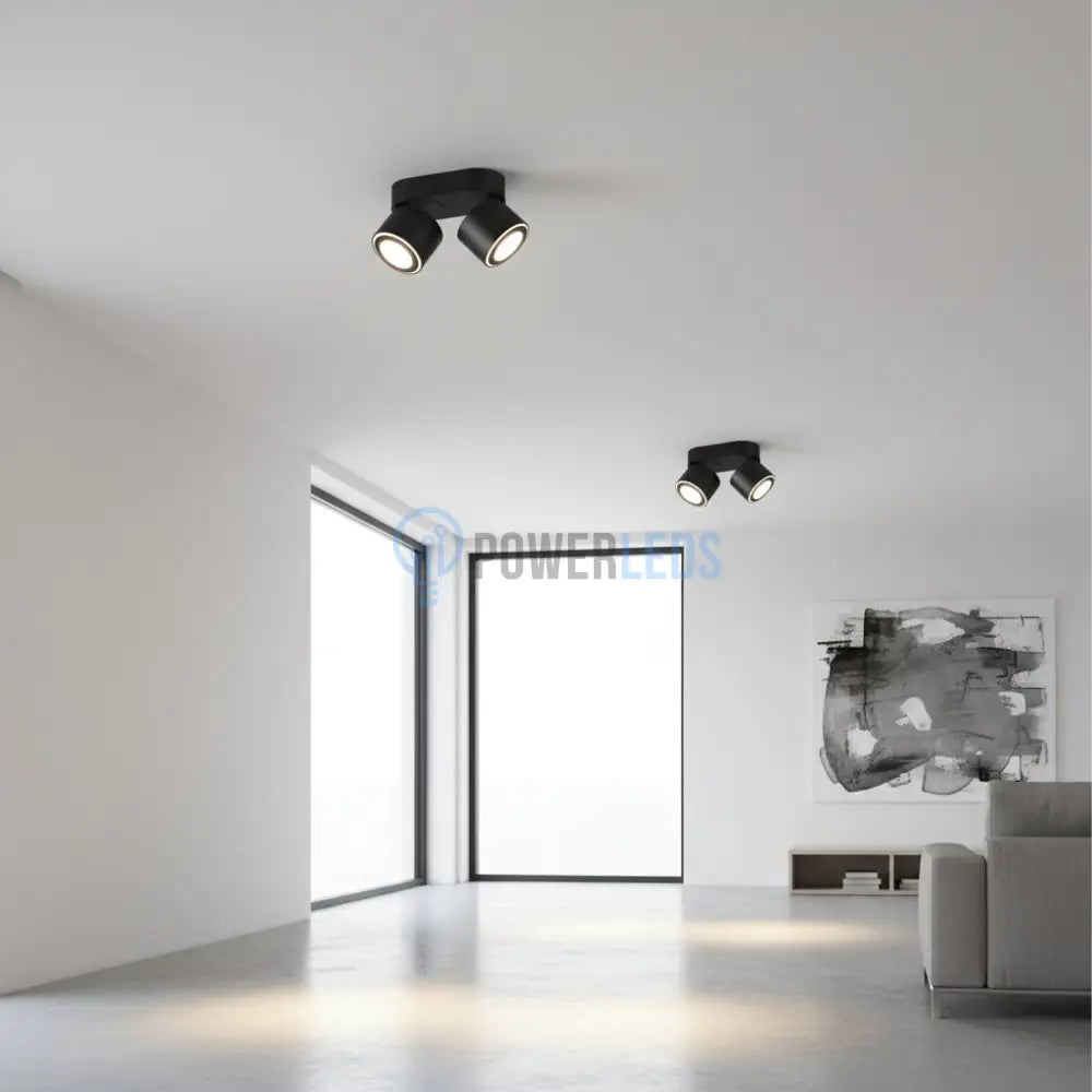 Spot LED Premium Aplicat Orientabil Dreptunghiular 2x450lm Negru 3 Moduri de Iluminare led ceiling light