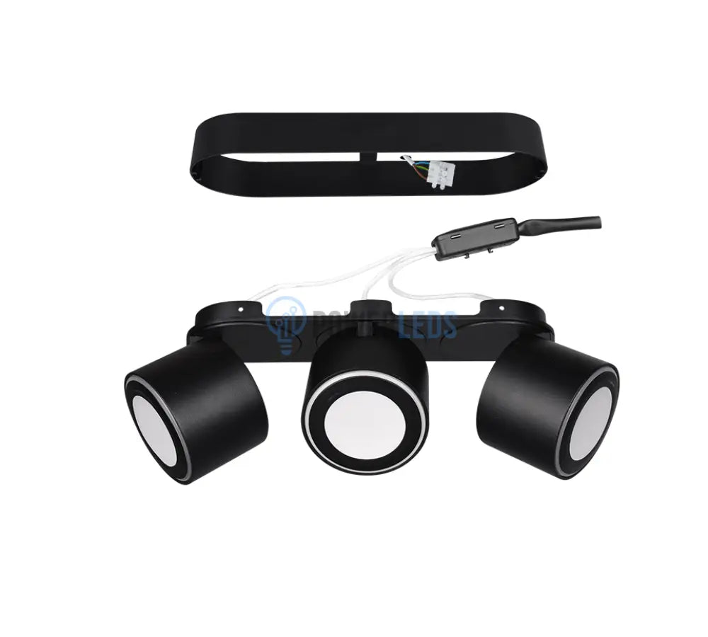 Spot LED Premium Aplicat Orientabil Dreptunghiular 3x450lm Negru 3 Moduri de Iluminare led ceiling light