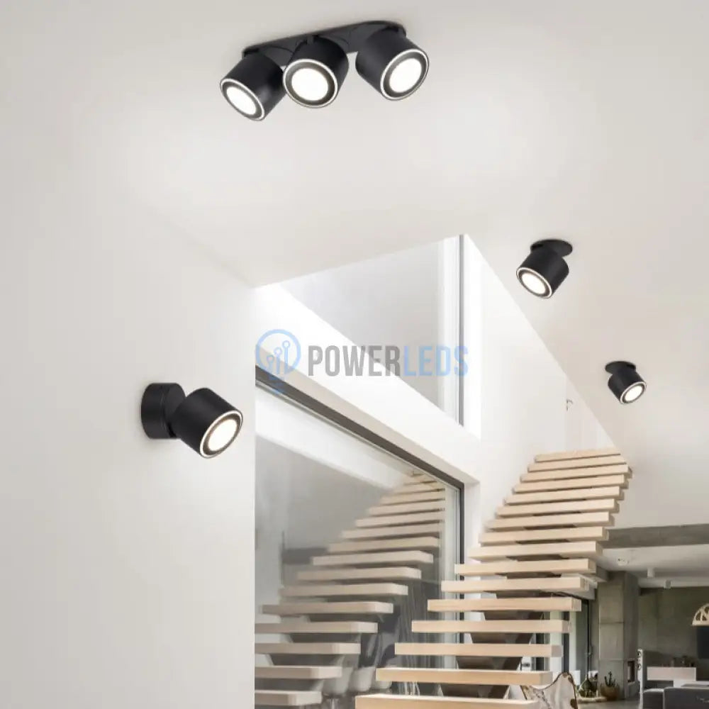 Spot LED Premium Aplicat Orientabil Dreptunghiular 3x450lm Negru 3 Moduri de Iluminare led ceiling light