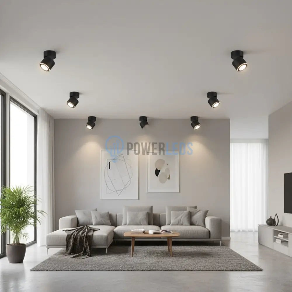 Spot LED Premium Aplicat Orientabil Rotund Negru 3 Moduri de Iluminare led ceiling light