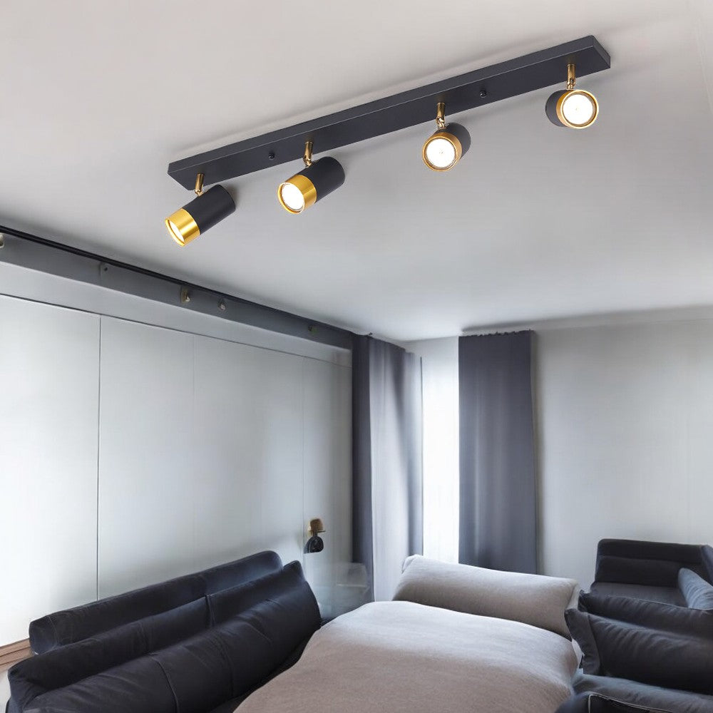 Spot pe Sina Reglabil Negru + Auriu Exquisite 4xGU10