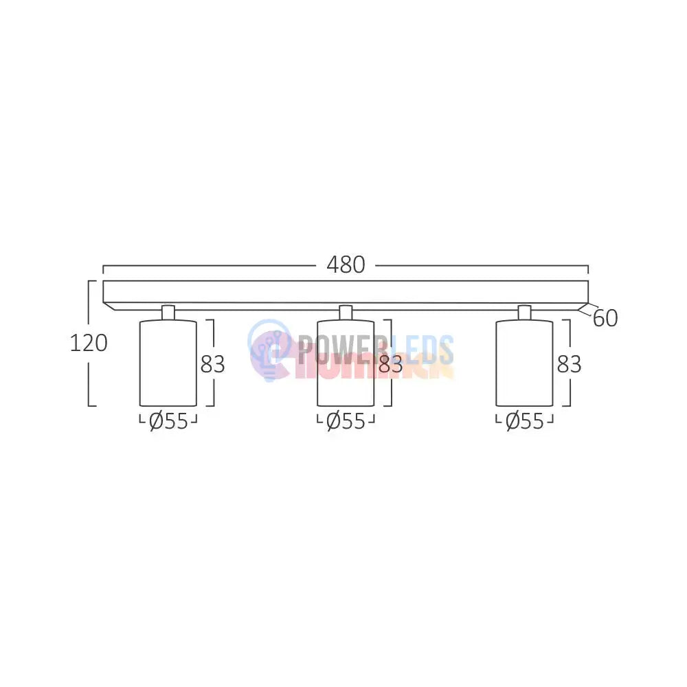 Spot pe Sina Reglabil WHITE 3xGU10 BH04-00830 powerleds.ro