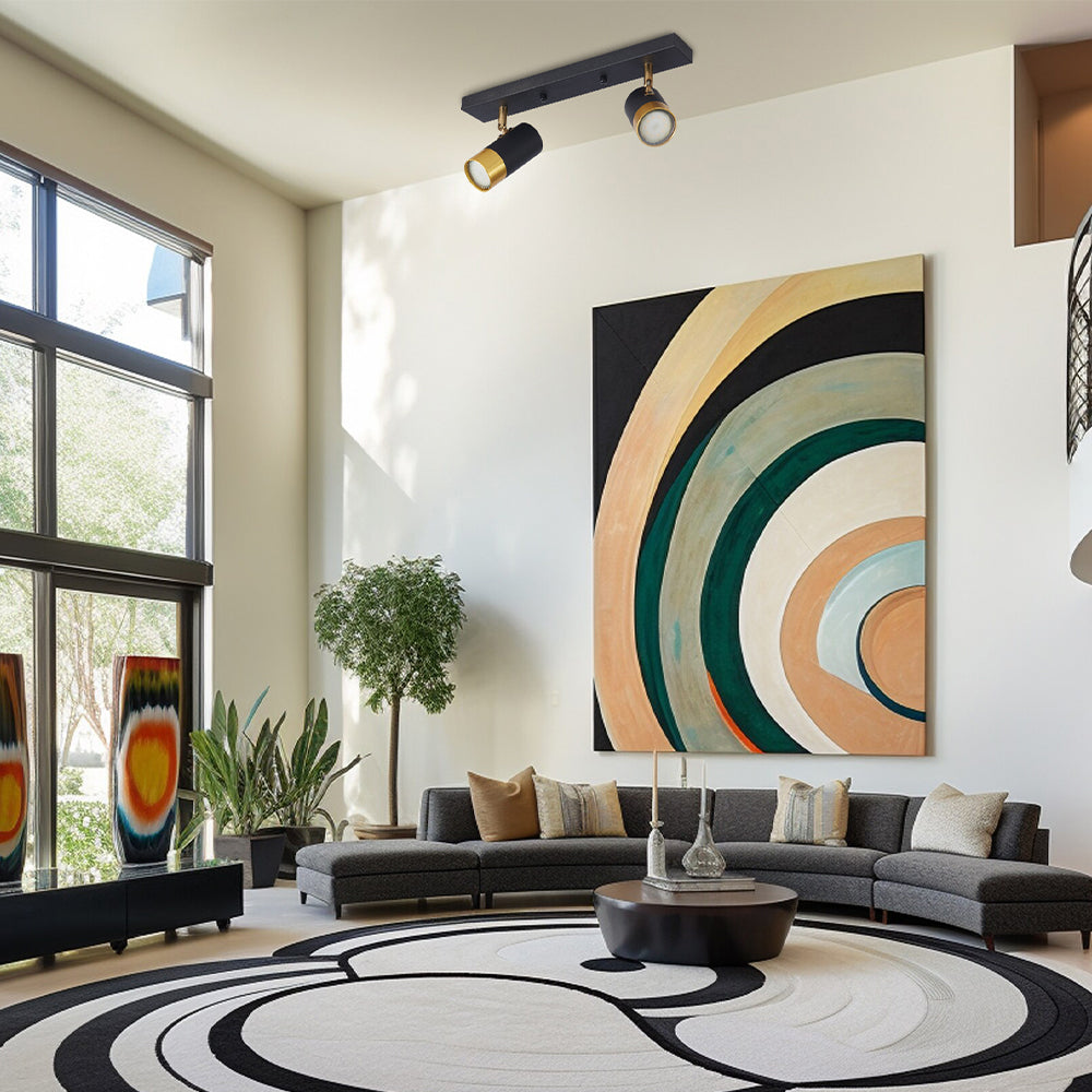 Spot pe Sina Reglabil Negru + Auriu Exquisite 2xGU10