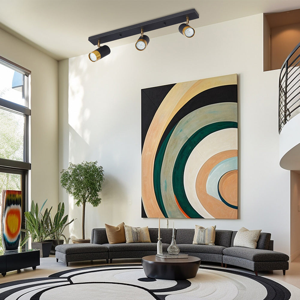 Spot pe Sina Reglabil Negru + Auriu Exquisite 3xGU10