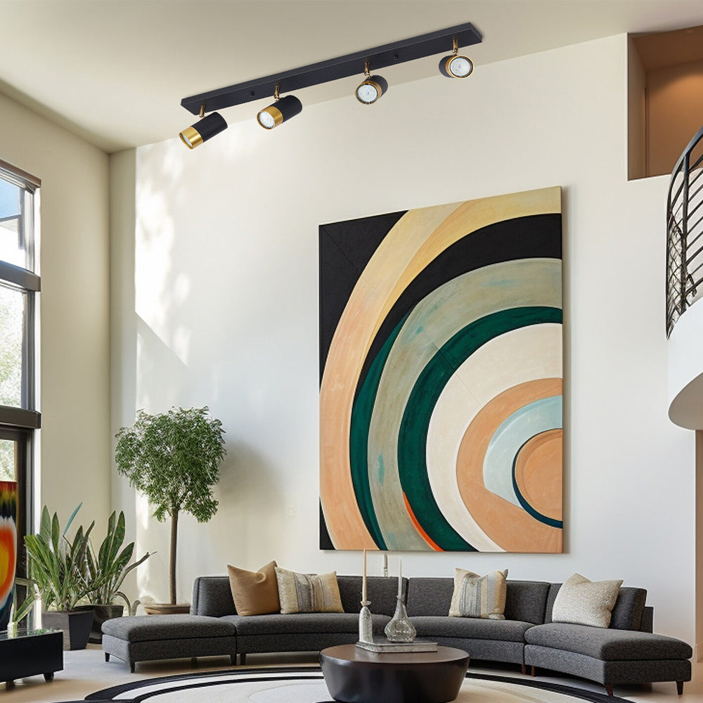 Spot pe Sina Reglabil Negru + Auriu Exquisite 4xGU10