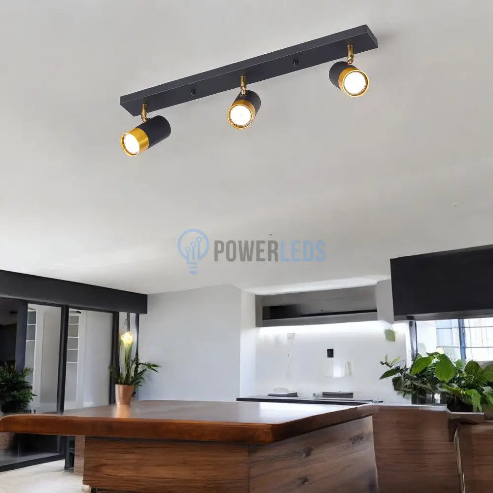 Spot Pe Sina Reglabil Negru + Auriu Exquisite 3Xgu10 Led Ceiling Light