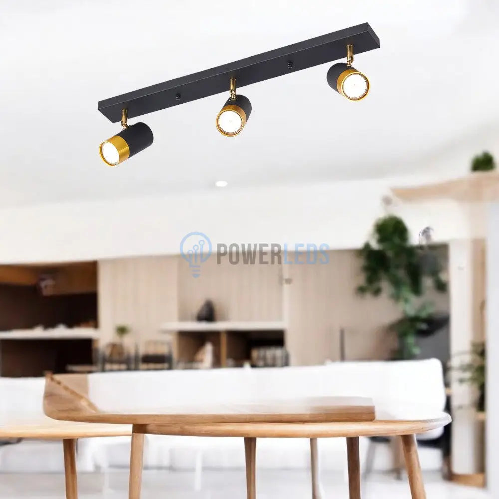 Spot Pe Sina Reglabil Negru + Auriu Exquisite 3Xgu10 Led Ceiling Light